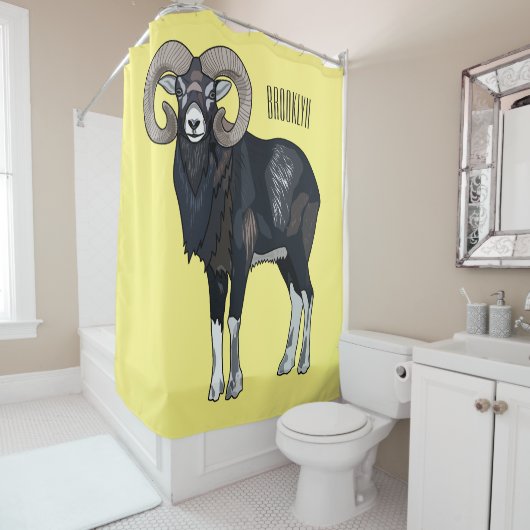 Mouflon-Cartoon Duschvorhang (Beispiel)