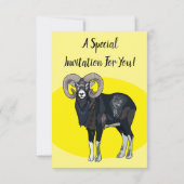 Mouflon-Cartoon Einladung (Rückseite)