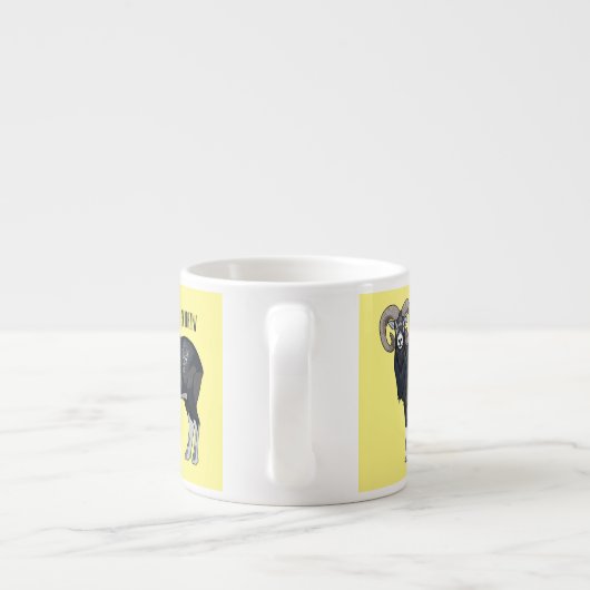 Mouflon-Cartoon Espressotasse (Rückseite)