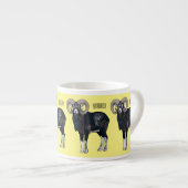 Mouflon-Cartoon Espressotasse (Vorderseite Rechts)