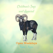 Mouflon-Cartoon Fensteraufkleber (Blatt 3)