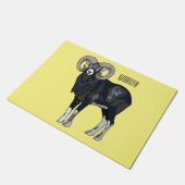 Mouflon-Cartoon Fußmatte (Schrägansicht)