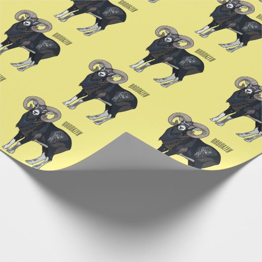 Mouflon-Cartoon Geschenkpapier (Ecke)