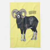 Mouflon-Cartoon Geschirrtuch (Vertikal)