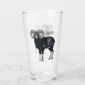 Mouflon-Cartoon Glas (Rückseite)