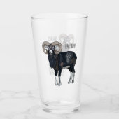 Mouflon-Cartoon Glas (Vorderseite)
