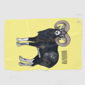 Mouflon-Cartoon Golfhandtuch (Horizontal)