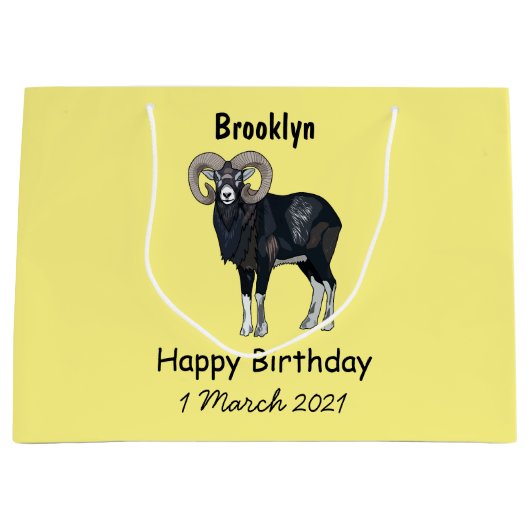 Mouflon-Cartoon Große Geschenktüte (Vorderseite)