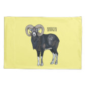 Mouflon-Cartoon Kissenbezug (Rückseite)
