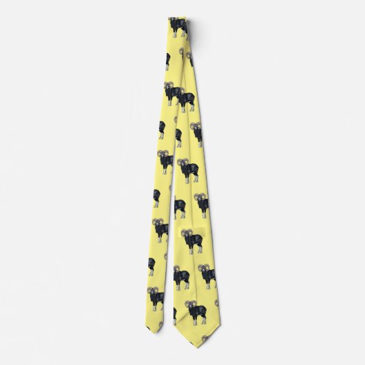 Mouflon-Cartoon Krawatte (Rückseite)