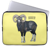 Mouflon-Cartoon Laptopschutzhülle (Vorderseite)