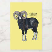 Mouflon-Cartoon Lebensmitteletikett (Einzelnes Label)