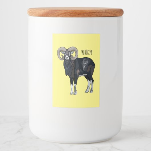 Mouflon-Cartoon Lebensmitteletikett (Vorderseite)