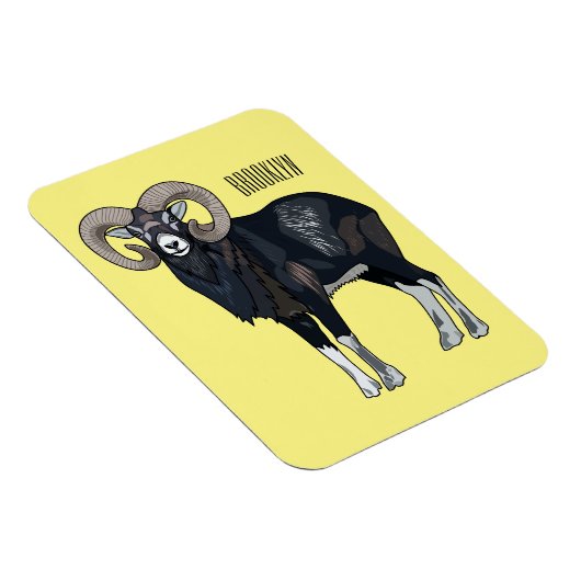 Mouflon-Cartoon Magnet (Rechte Seite)