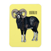 Mouflon-Cartoon Magnet (Vertikal)