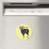 Mouflon-Cartoon Magnet (In Situ (Geschirrspüler))