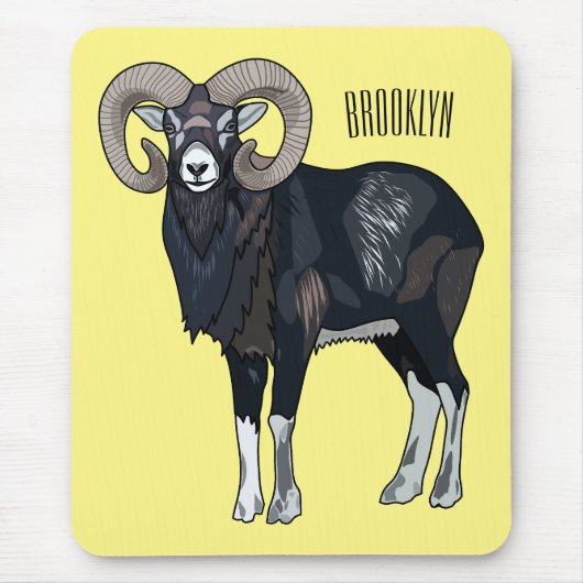 Mouflon-Cartoon Mousepad (Vorne)