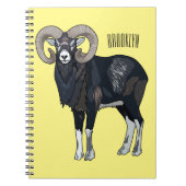 Mouflon-Cartoon Notizblock (Vorderseite)