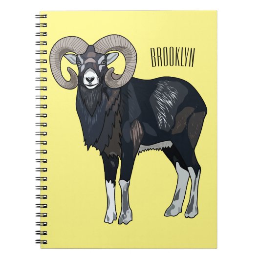 Mouflon-Cartoon Notizblock (Vorderseite)