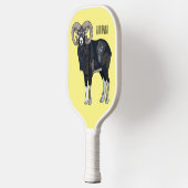 Mouflon-Cartoon Pickleball Schläger (Links)