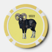 Mouflon-Cartoon Pokerchips (Rückseite)
