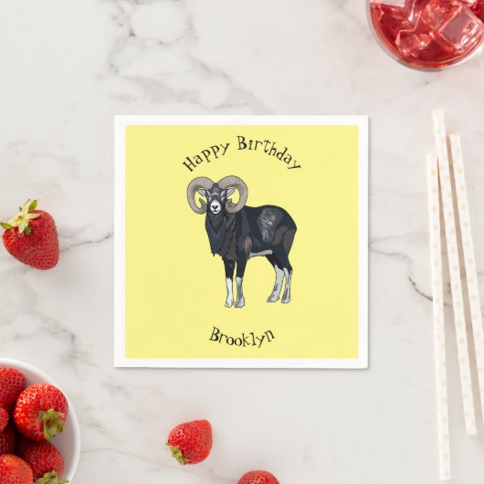 Mouflon-Cartoon Serviette (Beispiel)