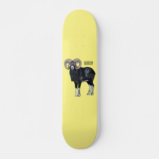 Mouflon-Cartoon Skateboard (Vorne)