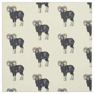 Mouflon-Cartoon Stoff