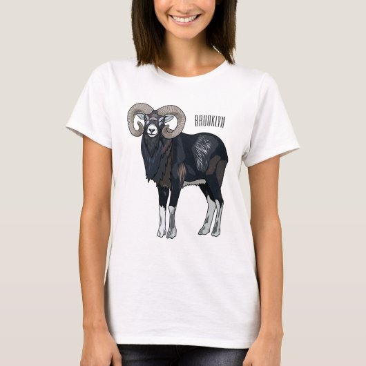 Mouflon-Cartoon T-Shirt (Vorderseite)