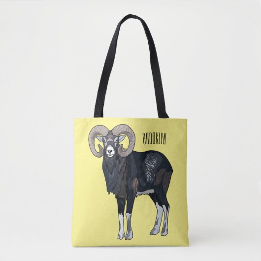 Mouflon-Cartoon Tasche (Vorderseite)