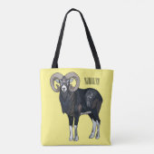 Mouflon-Cartoon Tasche (Rückseite)