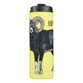 Mouflon-Cartoon Thermosbecher (Vorderseite)