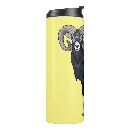Mouflon-Cartoon Thermosbecher (Nach links gedreht)