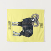 Mouflon-Cartoon Wandteppich (Vorderseite (Horizontal))
