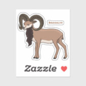 Mouflon-Ziegenbild Aufkleber (Blatt)