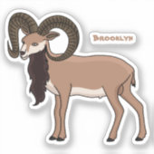 Mouflon-Ziegenbild Aufkleber (Vorderseite)