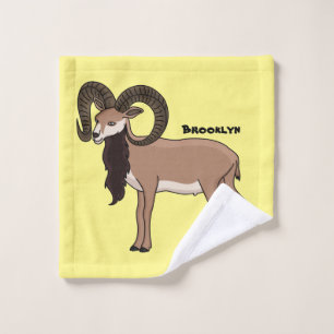 Mouflon-Ziegenbild Badhandtuch Set