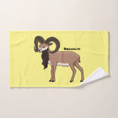 Mouflon-Ziegenbild Badhandtuch Set (Handtuch)