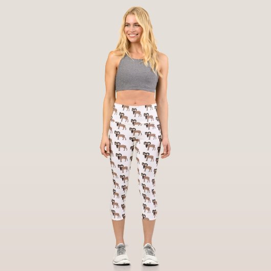 Mouflon-Ziegenbild Capri Leggings (Vorderseite)