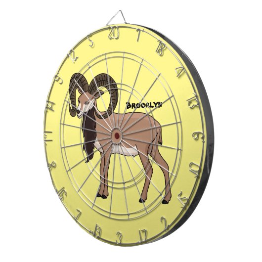 Mouflon-Ziegenbild Dartscheibe (Vorderseite rechts)