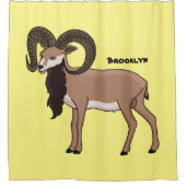 Mouflon-Ziegenbild Duschvorhang (Vorderseite)