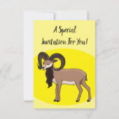 Mouflon-Ziegenbild Einladung (Rückseite)