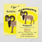 Mouflon-Ziegenbild Einladung (Vorne/Hinten)