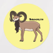 Mouflon-Ziegenbild Etiketten (Design 1)