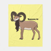 Mouflon-Ziegenbild Fleecedecke (Vorderseite)