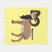 Mouflon-Ziegenbild Fleecedecke (Vorderseite (Horizontal))