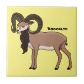 Mouflon-Ziegenbild Fliese (Vorderseite)