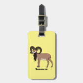 Mouflon-Ziegenbild Gepäckanhänger (Vorderseite vertikal)