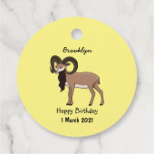 Mouflon-Ziegenbild Geschenkanhänger (Rückseite)