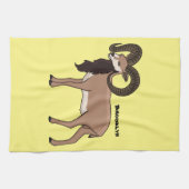 Mouflon-Ziegenbild Geschirrtuch (Horizontal)